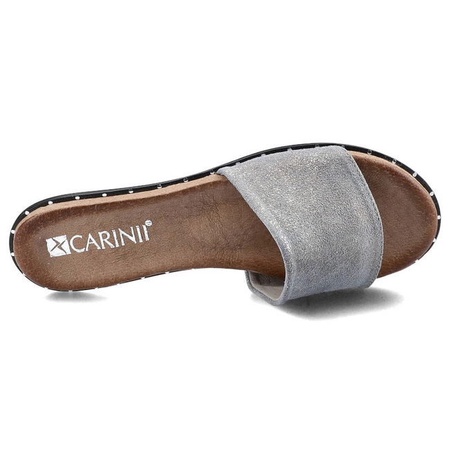 Šľapky Carinii - S4472_-330-080-000-971 Szary/Srebro