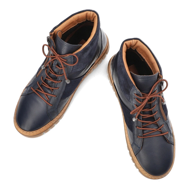 Členkové Topánky Ravini - 721 Navy-Navy Suede