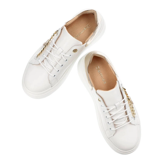 Tenisky Damiss - DS-719 Białe Lico/Złoto