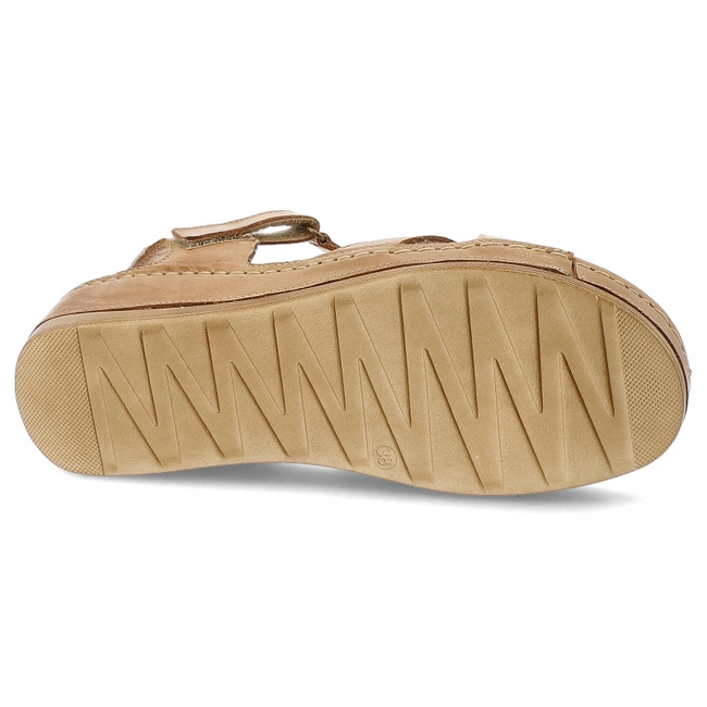 Sandále WASAK - 0473 Rudy+Złoty