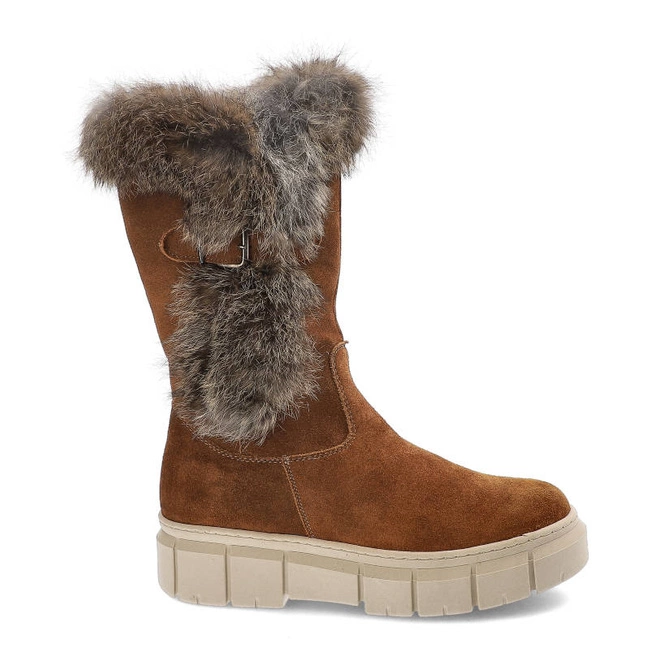 Čižmy Pollonus - 5-1434-006 Rudy Welur+Królik