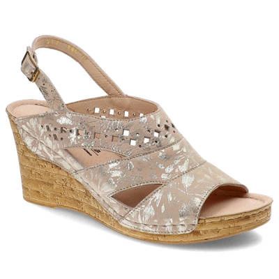 Sandále Pollonus - 5-1398-004 Pigi Złote Kwiaty