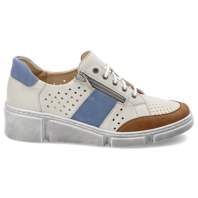 Poltopánky Wasak - 0676 Biały+Jeans+Brąz