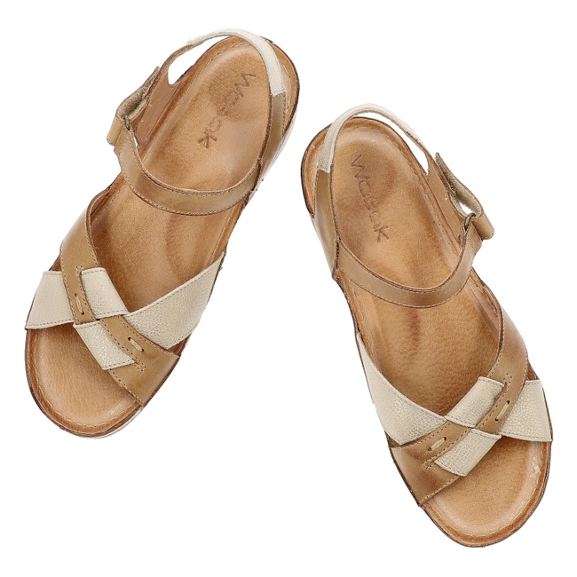 Sandále WASAK - 0473 Rudy+Złoty