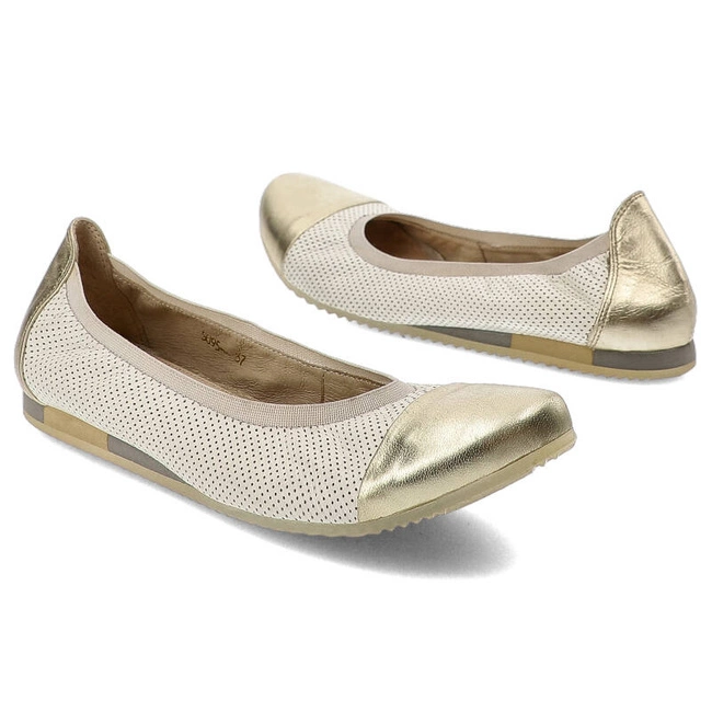 Baleríny Libero - 5095 Biały/Złoty 143/111
