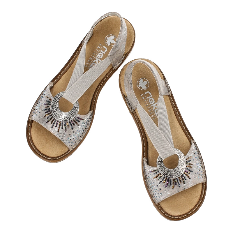 Sandále Rieker - 60880-90 Metallic