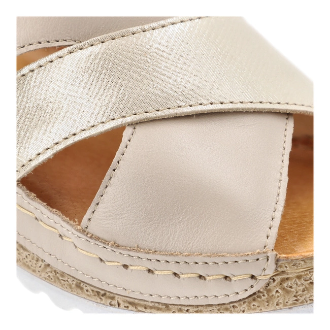 Sandále WASAK - 0493 Beż+Złoto Prada