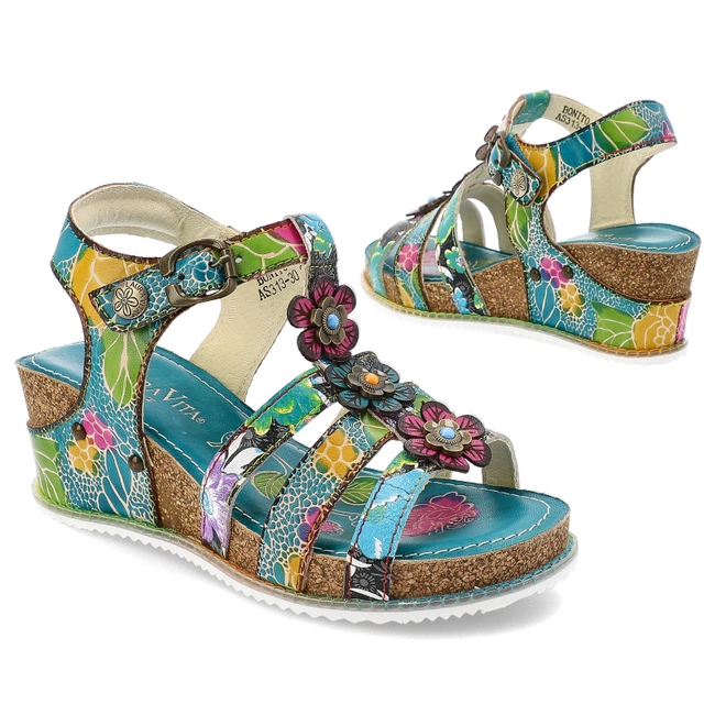 Sandále LAURA VITA - Bonito 30 AS313-30 Turquoise