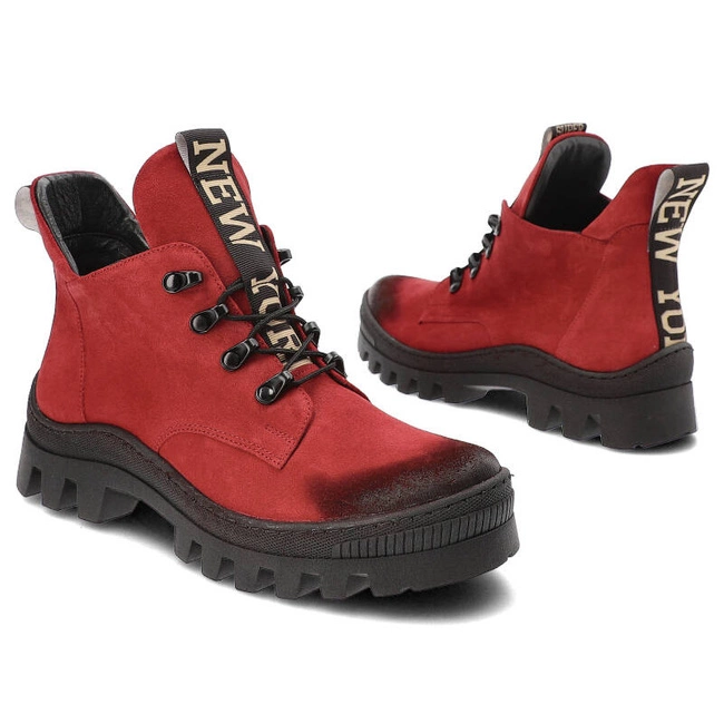 Členkové Topánky Damiss - DS-735 Czerwony Welur