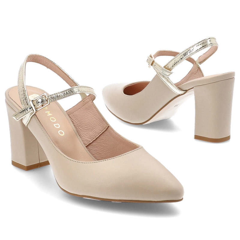 Lodičky ARMODO - 867/2/A Latte Lico/Złoty