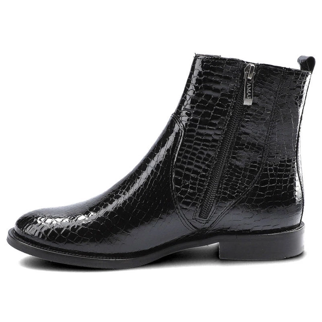 Členkové Topánky Dwunasty Shoes - 7420 Czarny Kroko 2