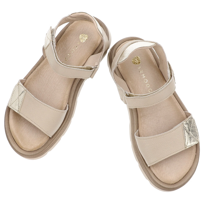 Sandále ARMODO - 40443 V.Taupe+Kryształ Złoto