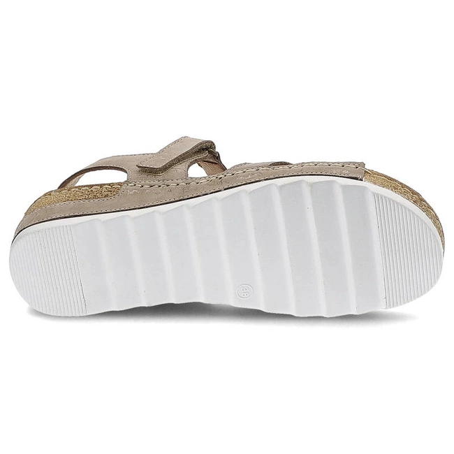 Sandále Wasak - 0620 Cappuccino Kwiat