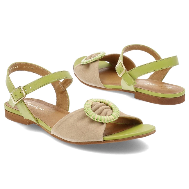 Sandále MACIEJKA - 06957-09/00-1 Zielony/Beż