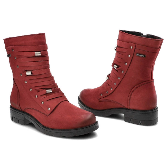 Členkové Topánky Pollonus - 5-1110-009 Czerwony Rosso Samuel