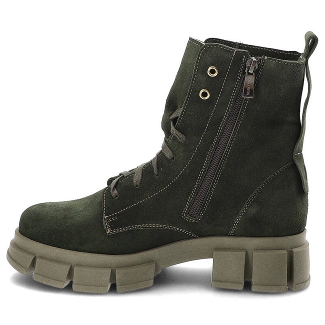 Šnúrovacie Členkové Topánky Pollonus - 5-1583-004 Welur Zielony Oliwka