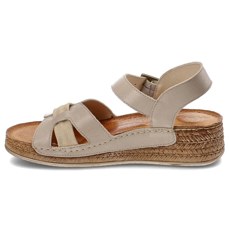 Sandále Wasak - 0719 Beż+Złoty