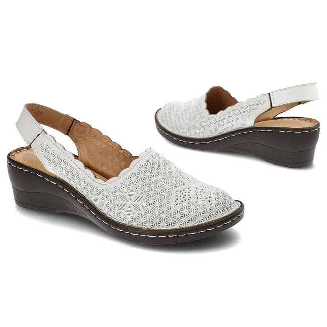 Sandále Vinceza - 23-43010 WH Biały