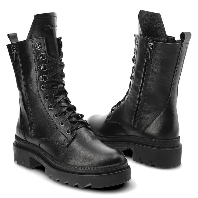 Šnúrovacie Členkové Topánky Pollonus - 5-1452-001 Czarny Lico