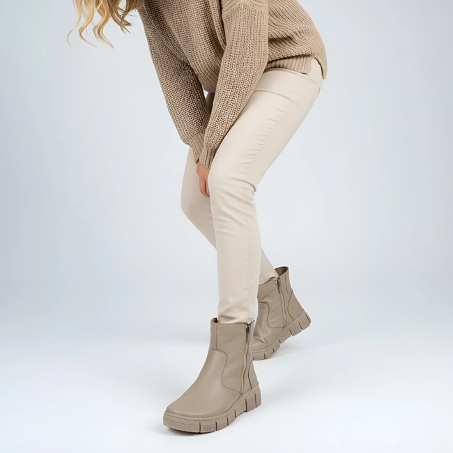 Členkové Topánky WASAK - 0730 Latte Groszek/Wełna