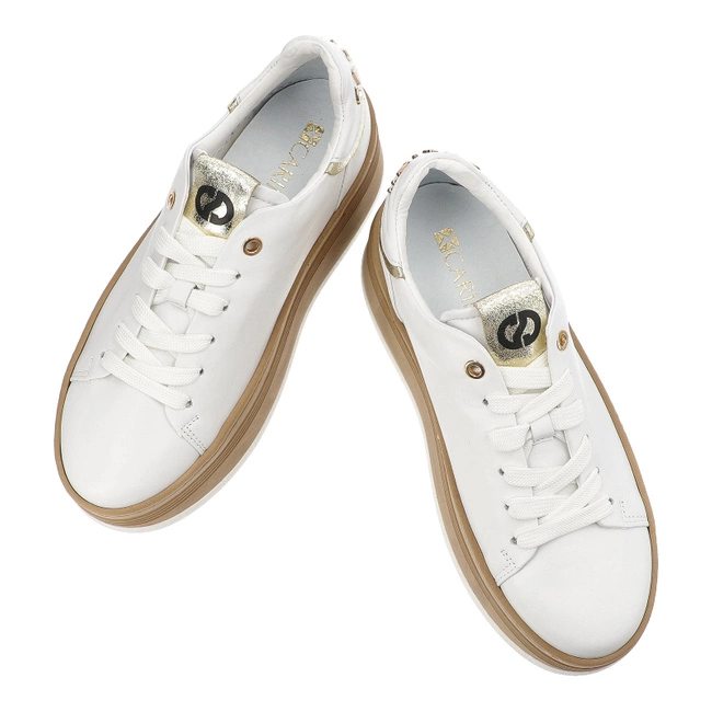 Tenisky Carinii - B10022_-L46-000-000-G73 Biały/Złoty
