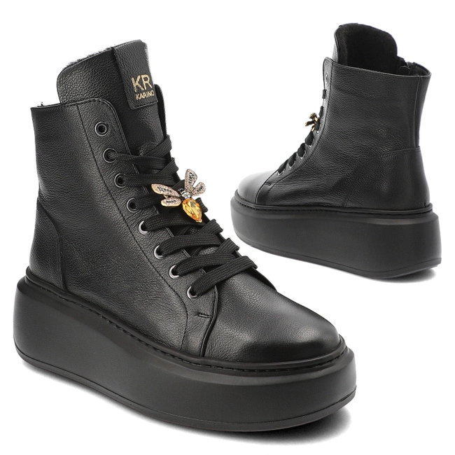 Členkové Topánky Karino - 5313/126-F Czarny/Lico Groszek