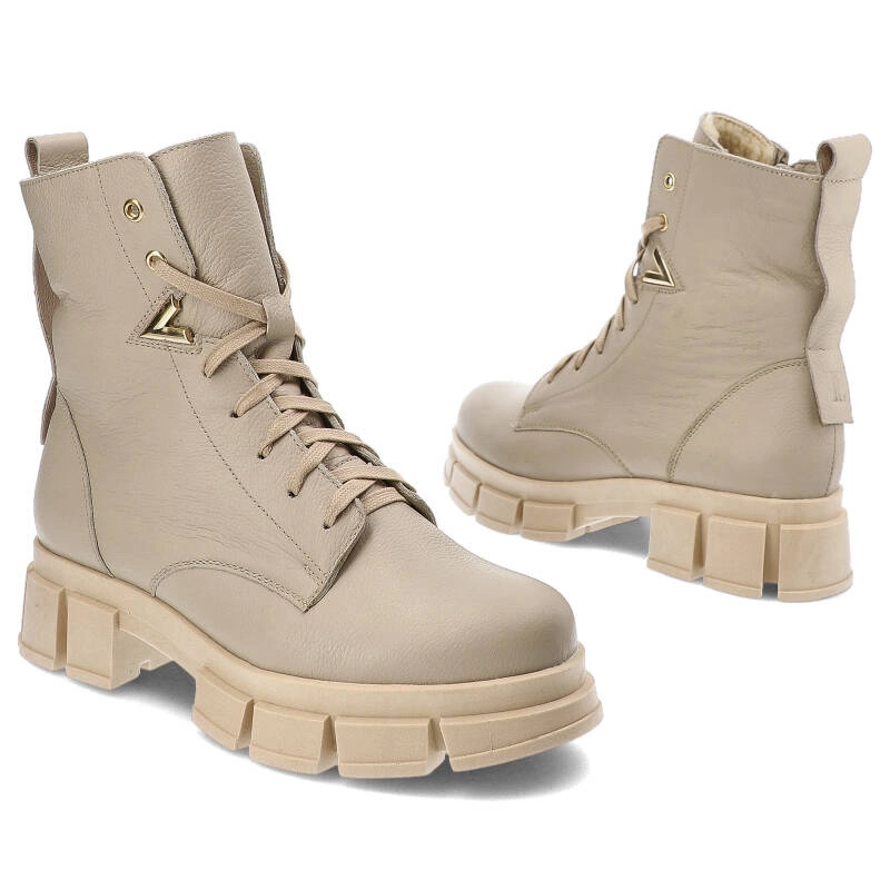 Šnúrovacie Členkové Topánky Pollonus - 5-1583-001 Vanilia Verona