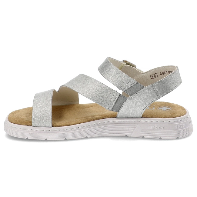 Sandále Rieker - V9110-90 Silver/Platinum
