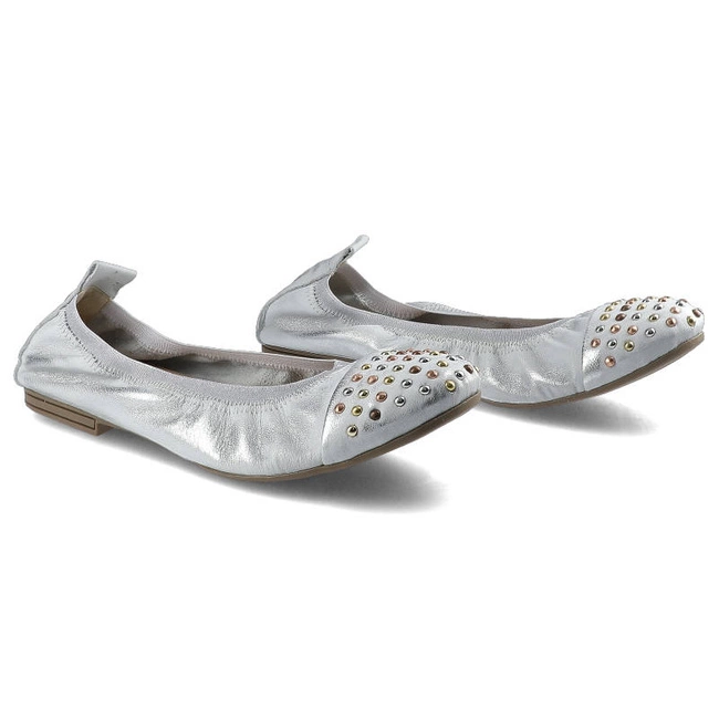 Baleríny Damiss - DS-494 Srebro Przecierane