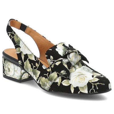 Sandále MACIEJKA - N6539-44/00-1 Czarny/Kwiaty Złoto