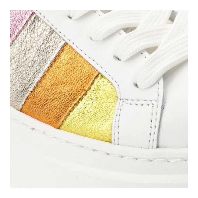 Tenisky ARMODO - 880 Białe Lico/Tęcza