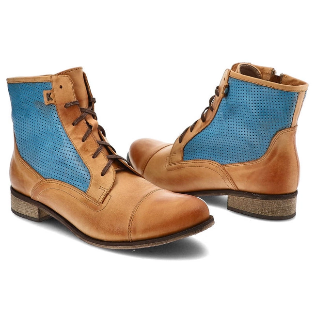 Členkové Topánky Karino - 754/055-P Rudy/Niebieski