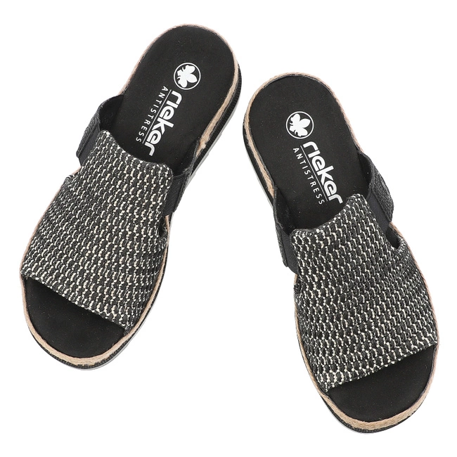 Šľapky RIEKER - V7953-00 Black Combination