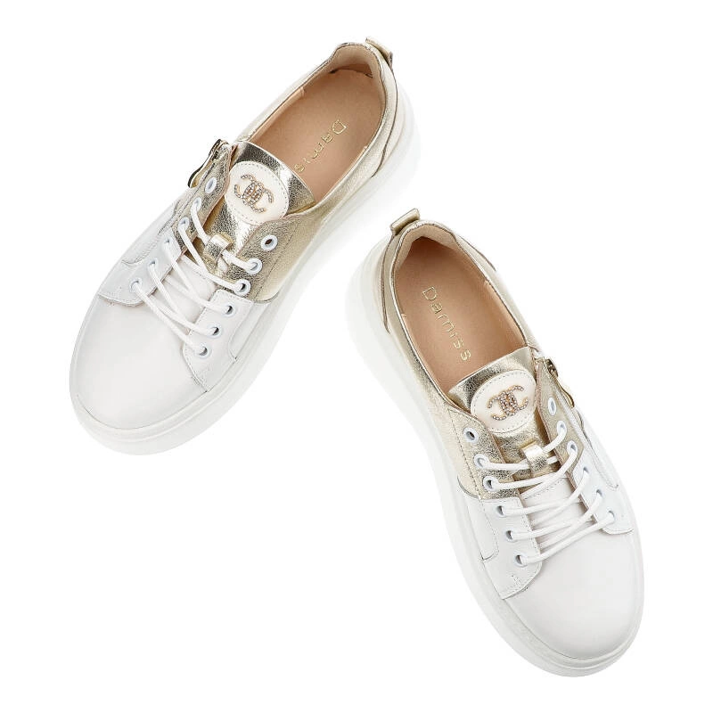 Tenisky Damiss - DS-711 Białe Lico/Zł.Wenus