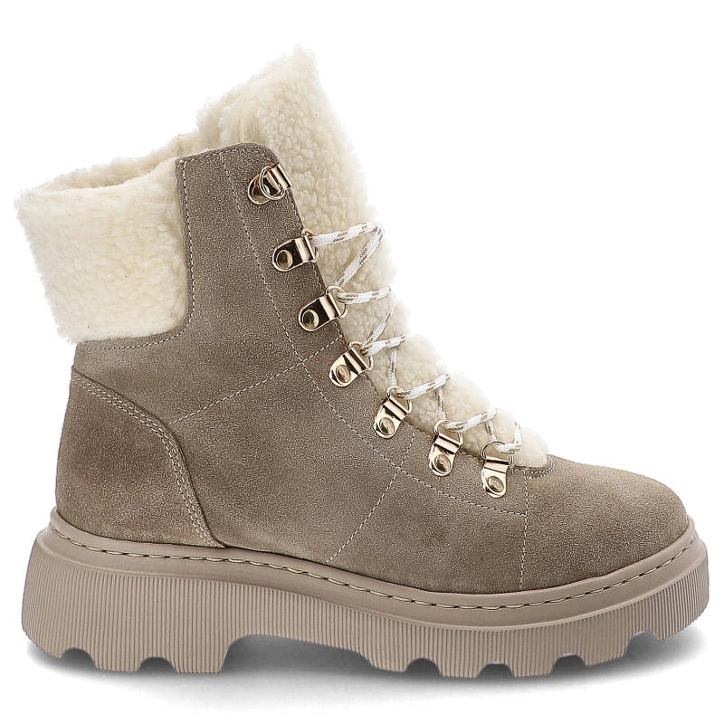 Členkové Topánky Kampa - Z538 Beż Welur 528/510