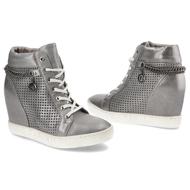 Tenisky Carinii - B3968_I43-000-000-B88 Srebrny