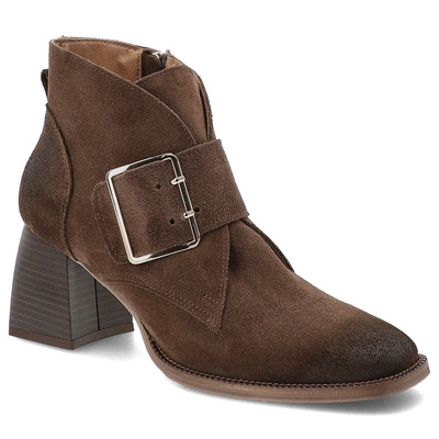 Členkové Topánky ARMODO - 1668 Brąz Welur