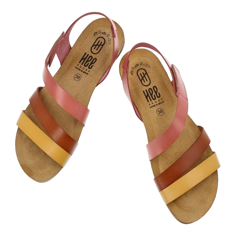 Sandále HEE - 25022 Vaquetilla Pan/Cue/Su