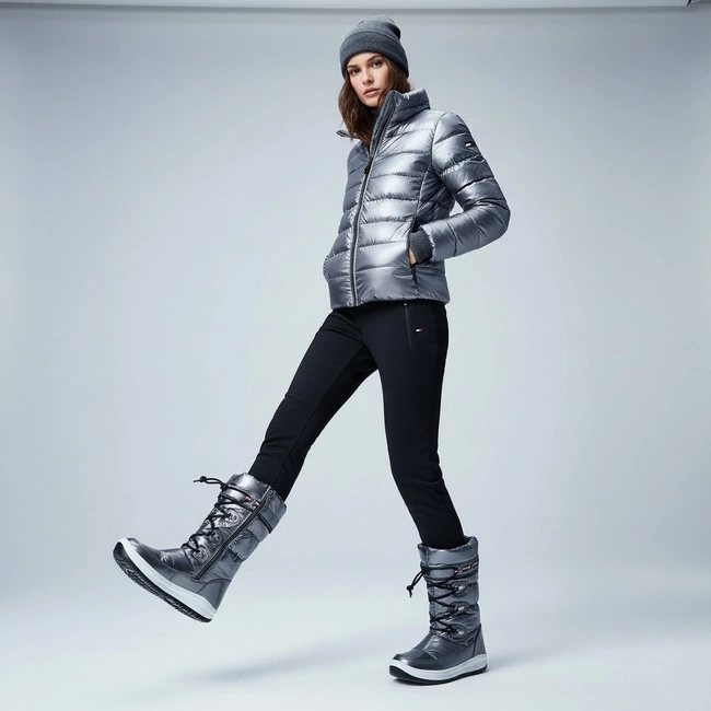 Snehule Tommy Hilfiger - T3A6-32035-1240918 Dark Silver 918