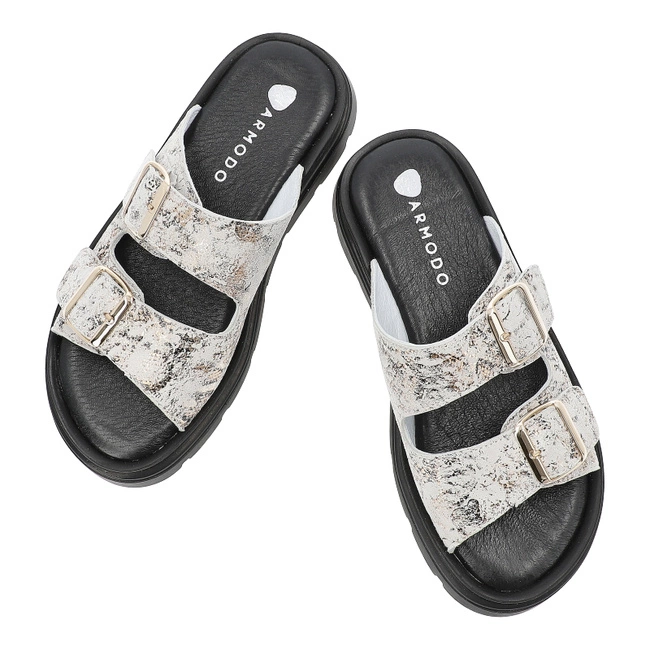 Šľapky ARMODO - 5-1750-008 Boa Złoto Biały