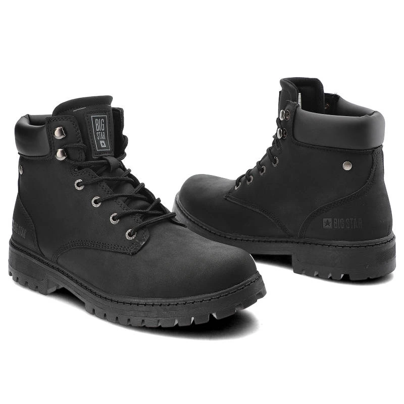 Šnúrovacie Členkové Topánky Big Star - KK174209 Czarny