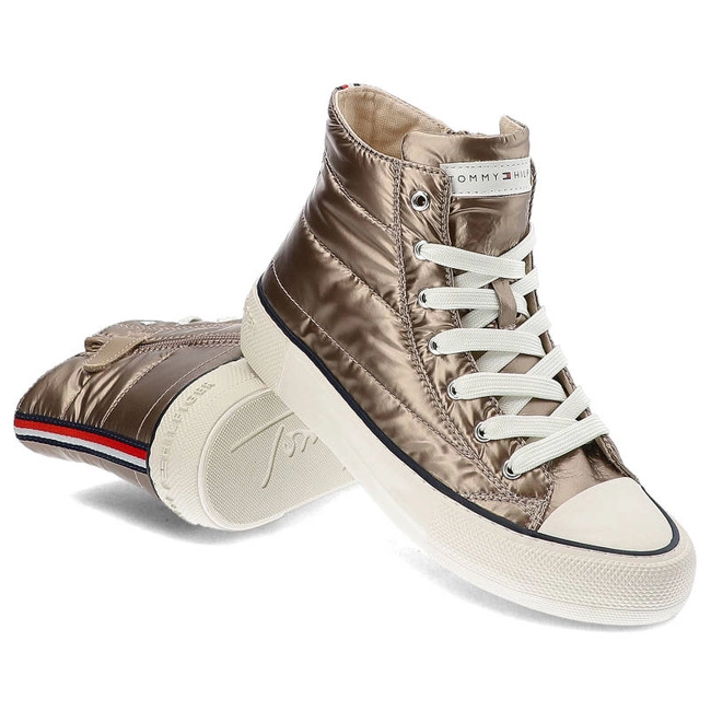 Plátenky Tommy Hilfiger - T3A9-32290-1437686-High Top Lace-Up Sneaker Taupe/Rose 686