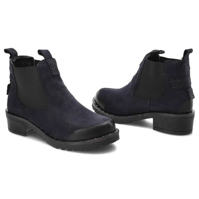 Členkové Topánky Lanqier - 43C868 Granatowy Navy Blue Nubuk