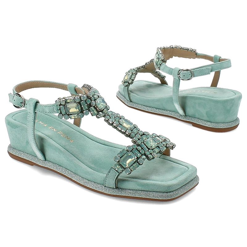 Sandále Alma en Pena - V240742 Suede Mint