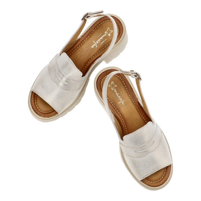 Sandále Maciejka - 06039-04/00-1 Beż Przecierka Na Złoto