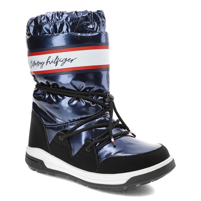 Snehule Tommy Hilfiger - T3A6-32436-1485800-Snow Boot Blue 800
