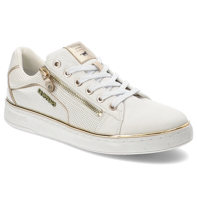 Tenisky Mustang - 1300-312-111 Weiss/Gold