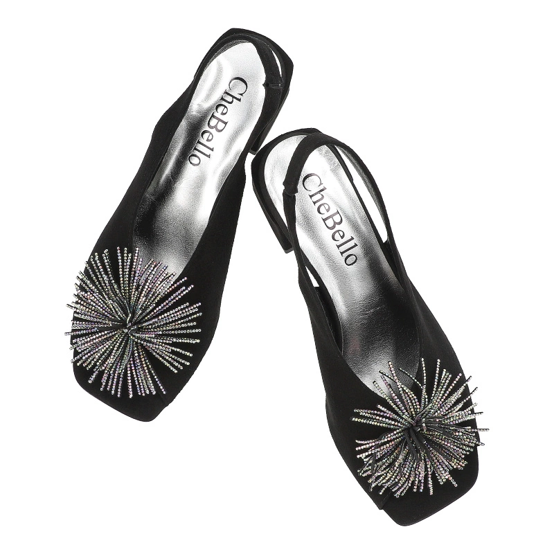 Sandále Chebello - 4385_-037-000-PSK-S182 Czarny Zamsz