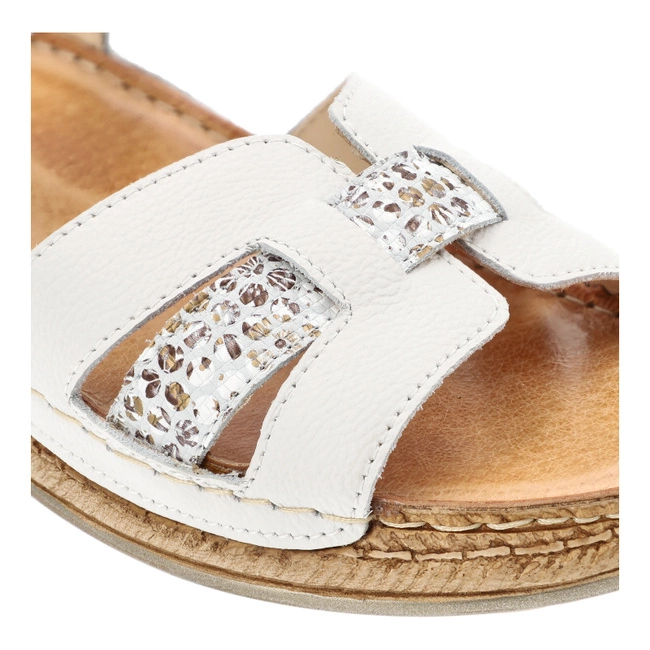 Sandále WASAK - 0719 Biały Groszek+Kwiaty