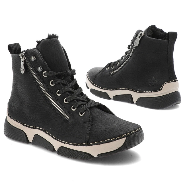 Šnúrovacie Členkové Topánky RIEKER - 45920-01 Black